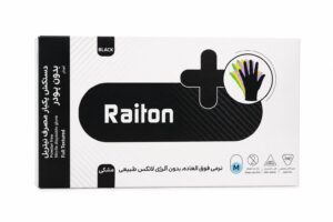 دستکش نیتریل مشکی بدون پودر بسته ی 100 ععدی